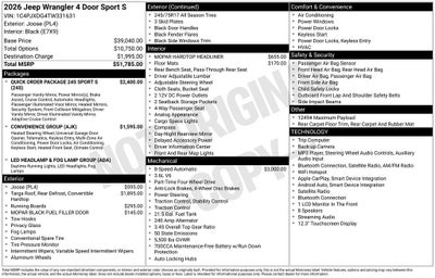 2026 Jeep Wrangler Sport S