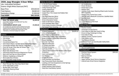 2026 Jeep Wrangler Willys