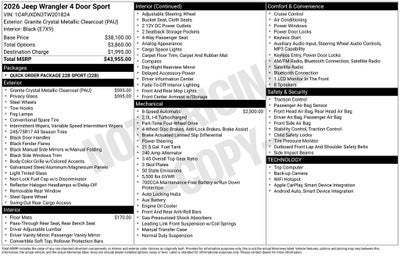 2026 Jeep Wrangler Sport