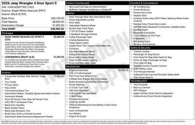2026 Jeep Wrangler Sport S