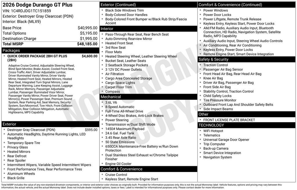 2026 Dodge Durango GT Plus