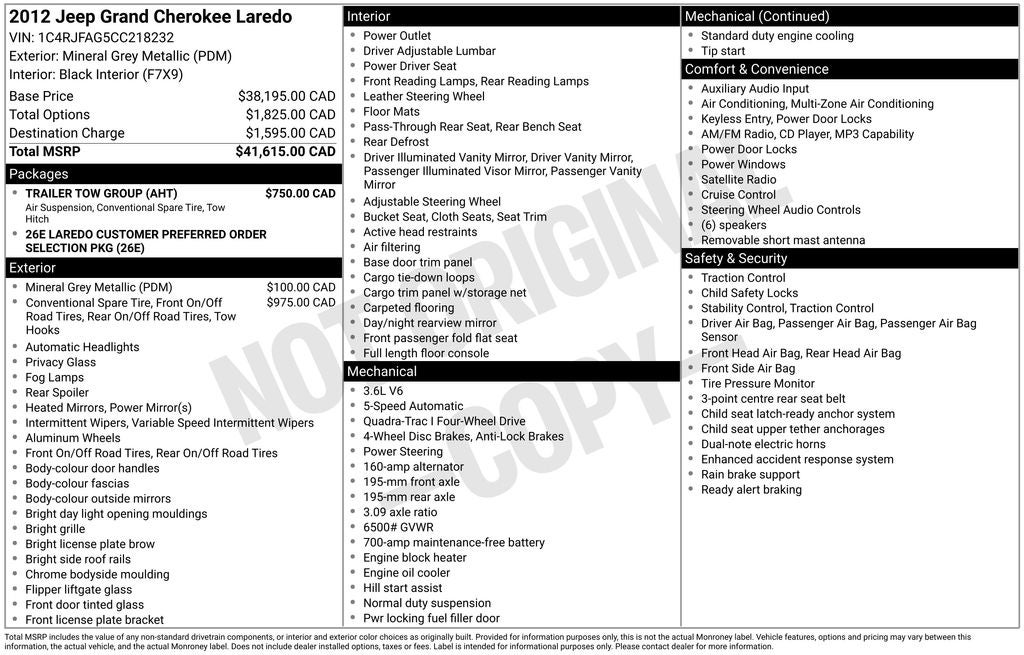 2012 Jeep Grand Cherokee Laredo
