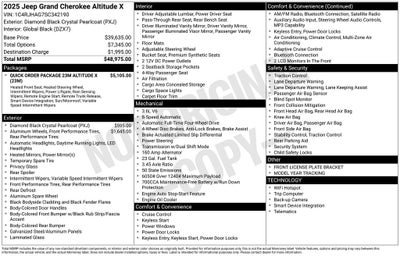 2025 Jeep Grand Cherokee Altitude X