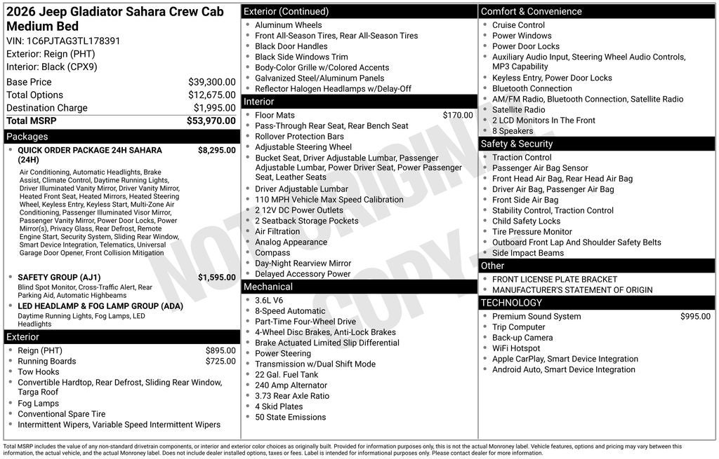 2026 Jeep Gladiator Sahara