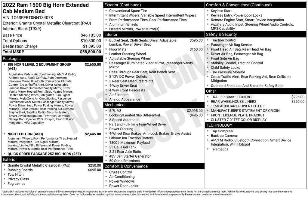 2022 RAM 1500 Big Horn/Lone Star