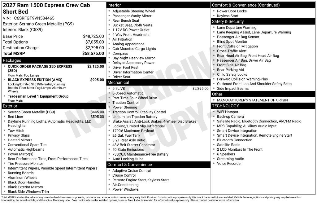 2027 RAM 1500 Express