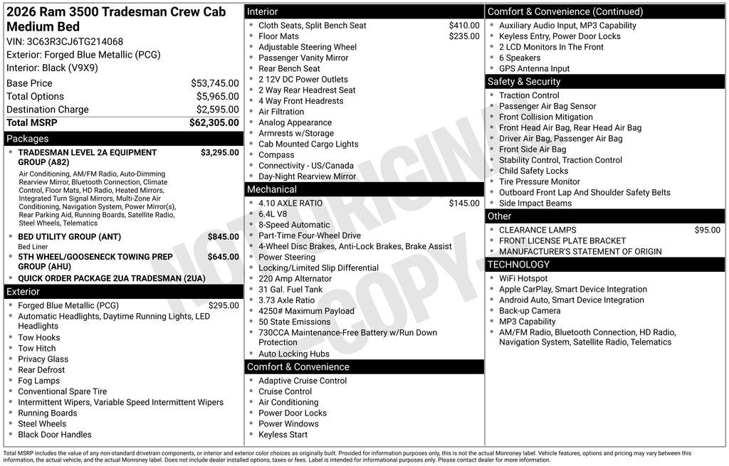 2026 RAM 3500 Tradesman