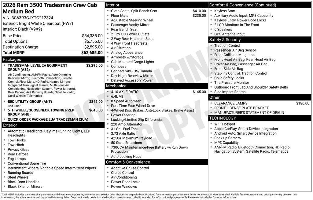 2026 RAM 3500 Tradesman