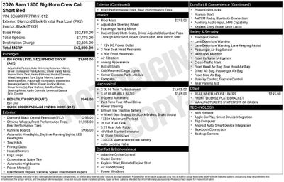 2026 RAM 1500 Big Horn/Lone Star