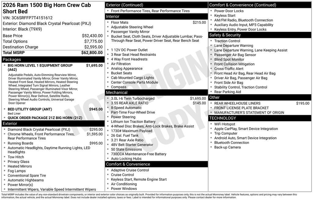 2026 RAM 1500 Big Horn/Lone Star