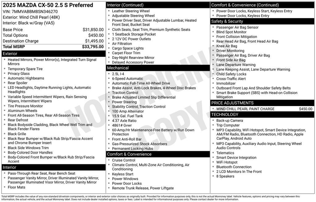 2025 Mazda Mazda CX-50 2.5 S Preferred Package