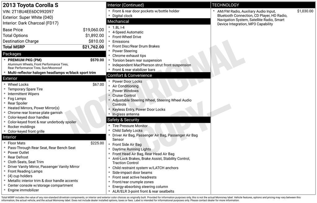 2013 Toyota Corolla S