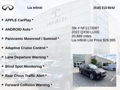 2022 INFINITI QX50 LUXE ***CERTIFIED***