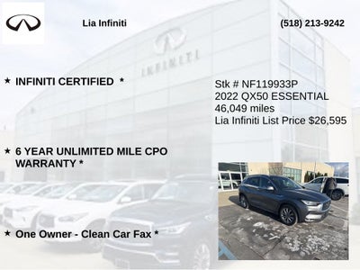 2022 INFINITI QX50 ESSENTIAL ***CERTIFIED***