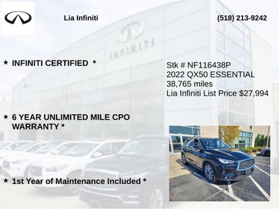 2022 INFINITI QX50 ESSENTIAL ***CERTIFIED***