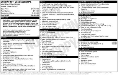 2022 INFINITI QX50 ESSENTIAL ***CERTIFIED***