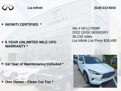2022 INFINITI QX50 Sensory ***CERTIFIED***