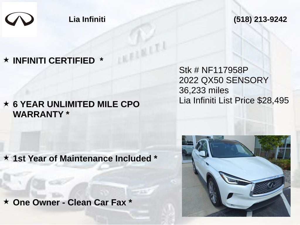 2022 INFINITI QX50 Sensory ***CERTIFIED***
