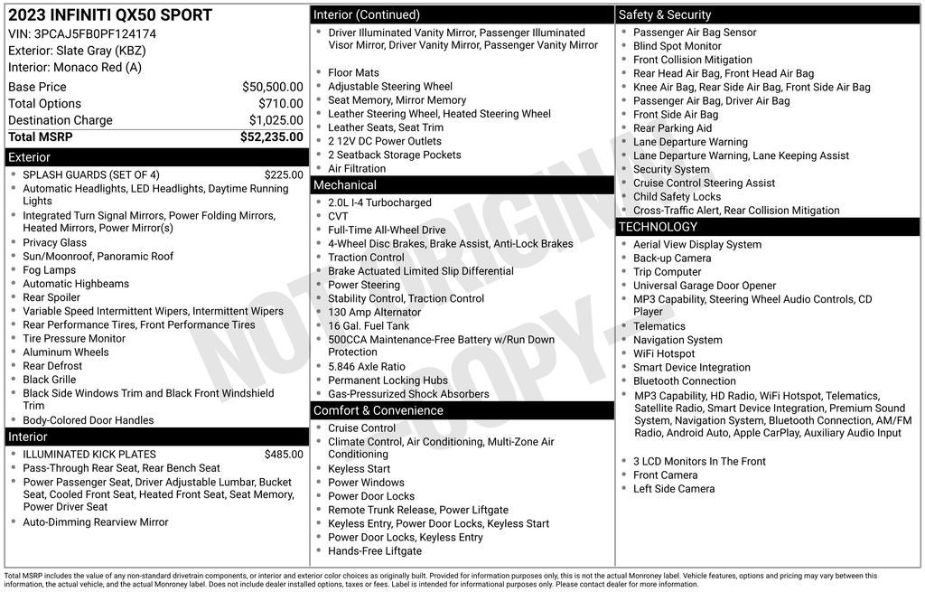 2023 INFINITI QX50 SPORT ***CERTIFIED***