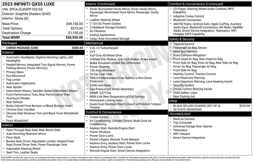 2023 INFINITI QX55 LUXE ***CERTIFIED***