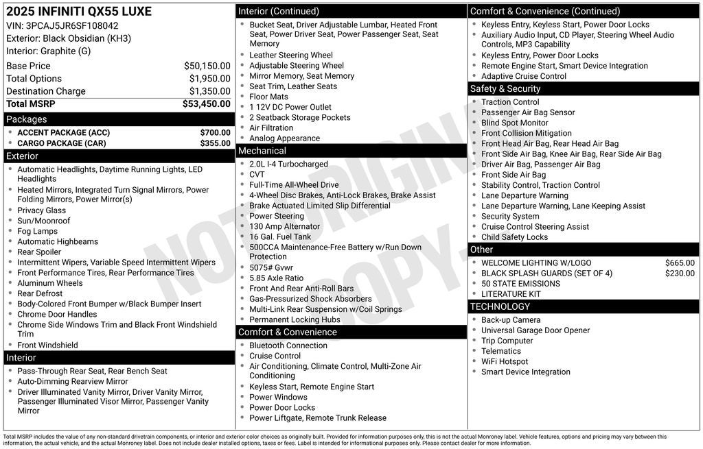 2025 INFINITI QX55 LUXE ***CERTIFIED***