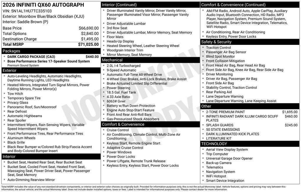 2026 INFINITI QX60 Autograph ***CERTIFIED***