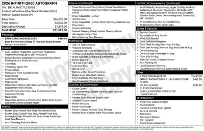 2026 INFINITI QX60 Autograph ***CERTIFIED***