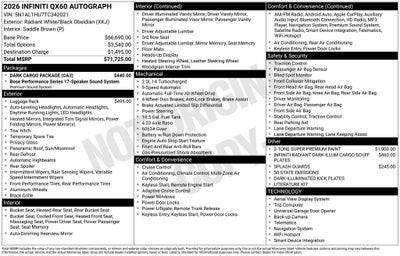 2026 INFINITI QX60 Autograph ***CERTIFIED***