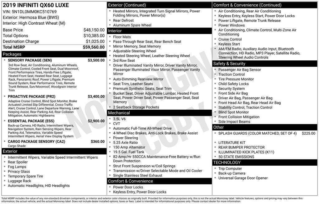 2019 INFINITI QX60 LUXE