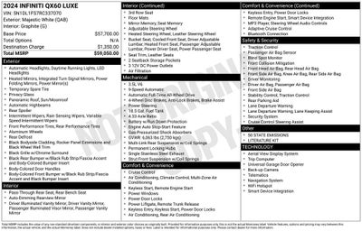 2024 INFINITI QX60 LUXE ***CERTIFIED***