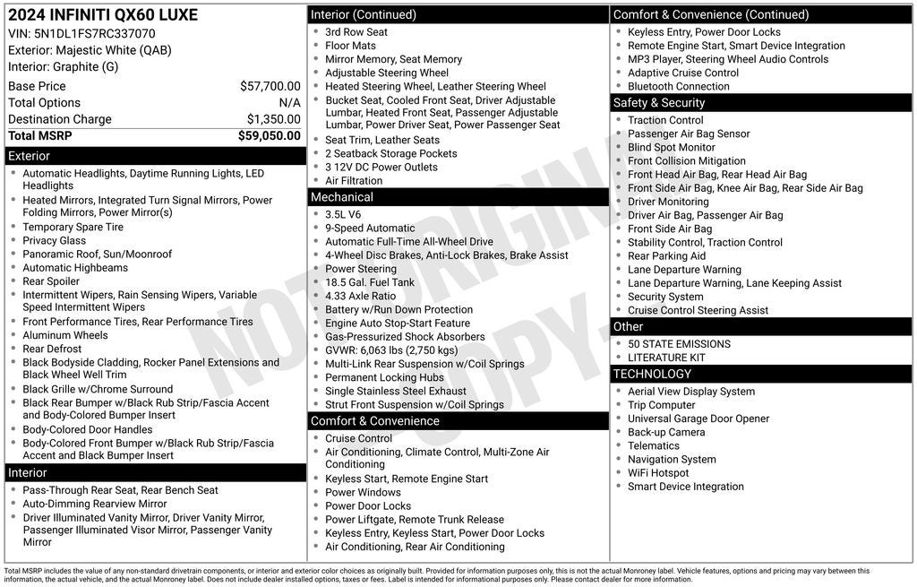 2024 INFINITI QX60 LUXE ***CERTIFIED***