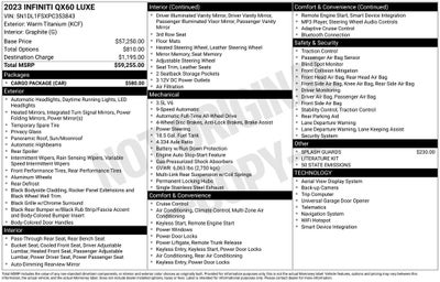 2023 INFINITI QX60 LUXE **CERTIFIED***