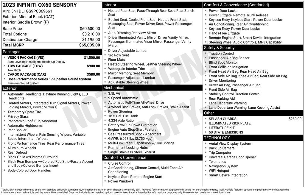 2023 INFINITI QX60 Sensory ***CERTIFIED***