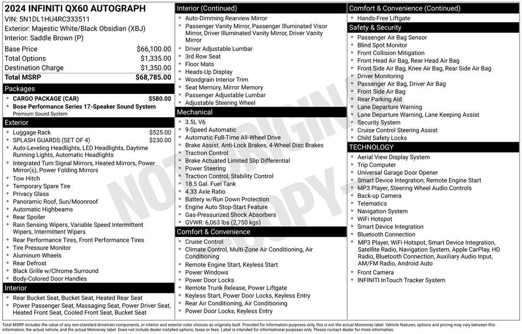 2024 INFINITI QX60 Autograph ***CERTIFIED***