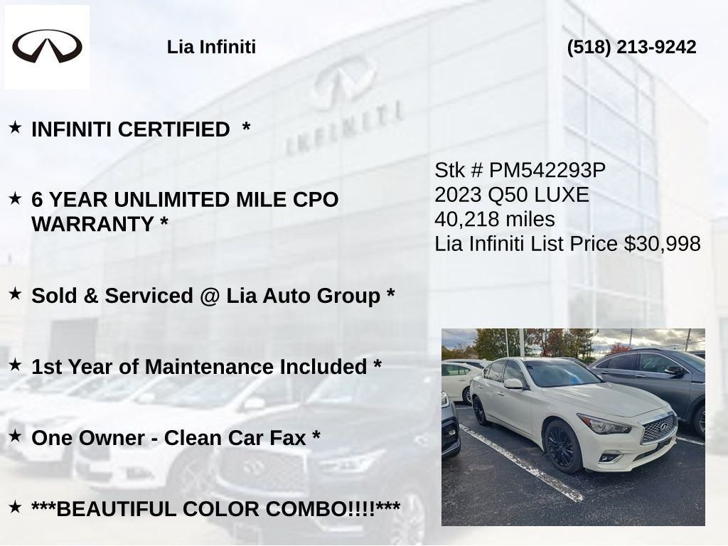 2023 INFINITI Q50 LUXE ***CERTIFIED***