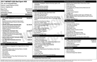 2017 INFINITI Q50 Red Sport 400