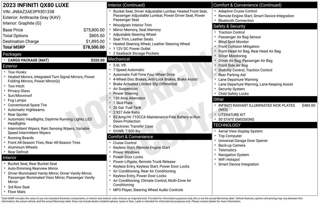 2023 INFINITI QX80 LUXE