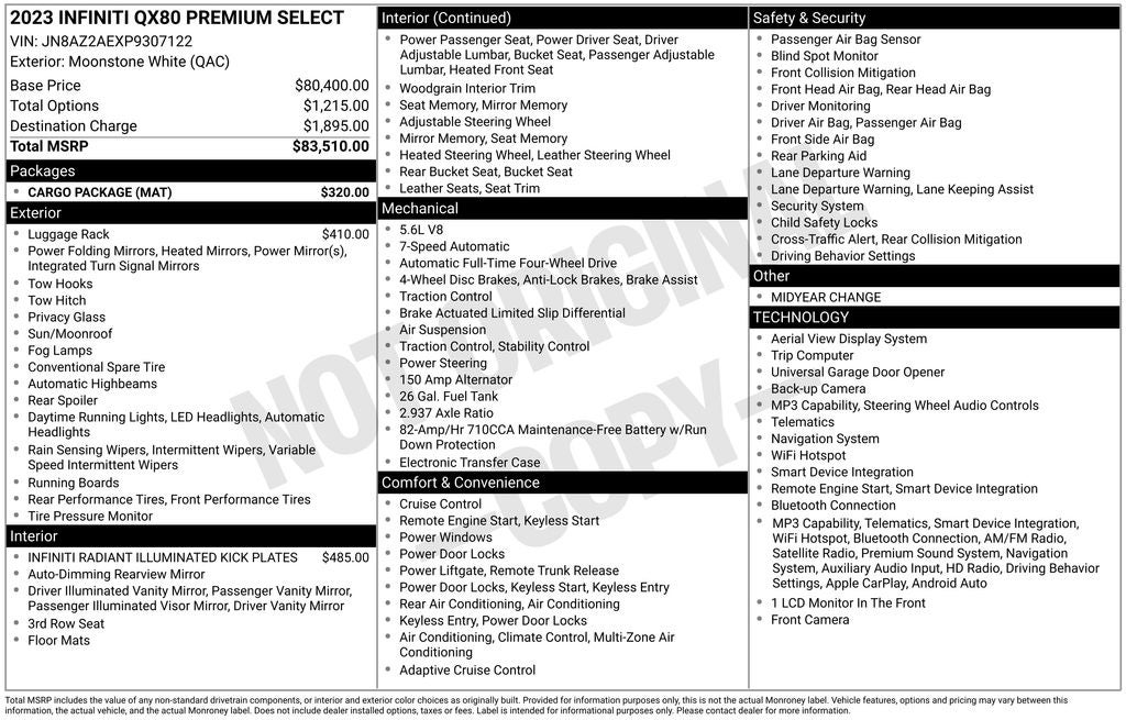 2023 INFINITI QX80 Premium Select ***CERTIFIED***