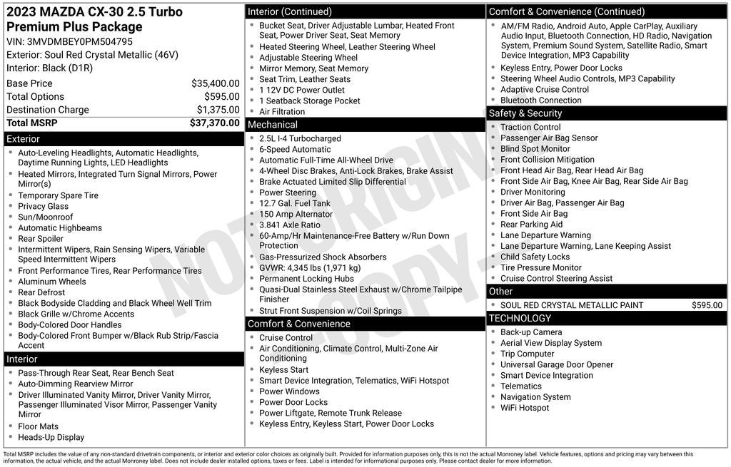 2023 Mazda Mazda CX-30 2.5 Turbo Premium Plus Package w/Premium Plus Package