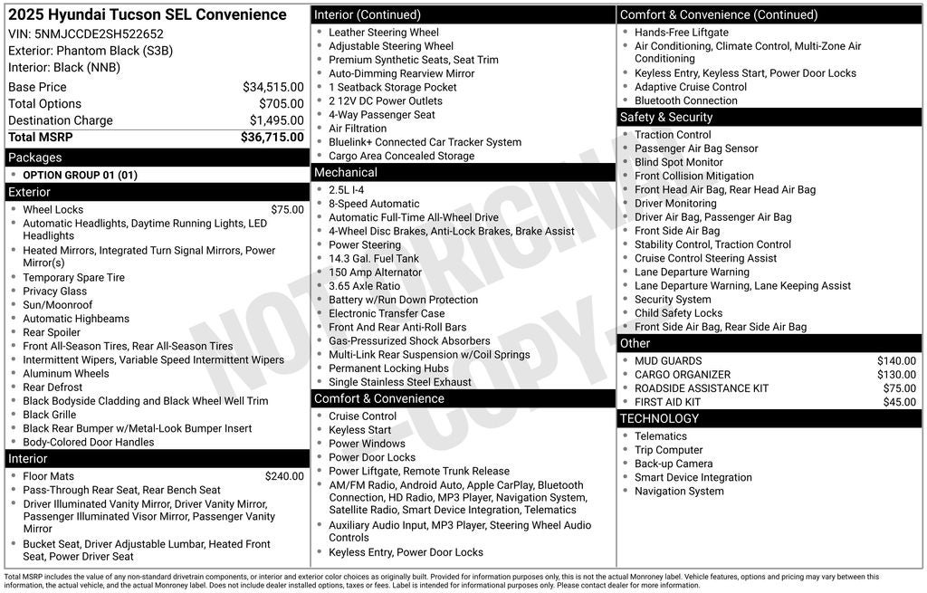 2025 Hyundai Tucson SEL Convenience