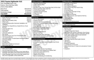 2023 Toyota Highlander XLE