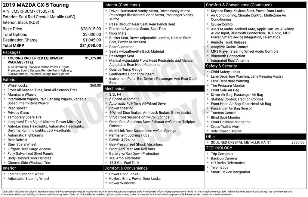 2019 Mazda Mazda CX-5 Touring