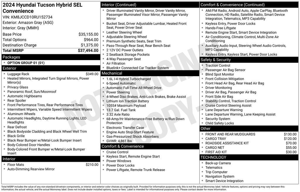 2024 Hyundai Tucson Hybrid SEL Convenience