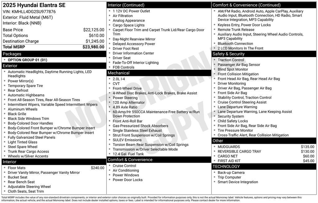 2025 Hyundai Elantra SE