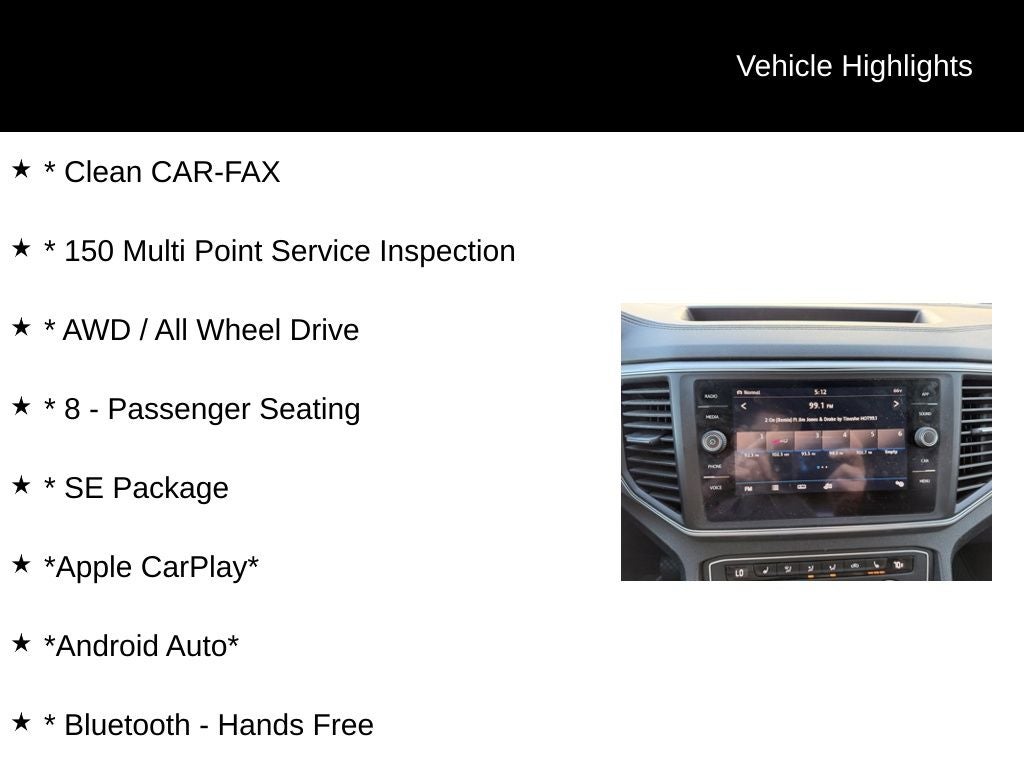 2019 Volkswagen Atlas 3.6L V6 SE 4Motion