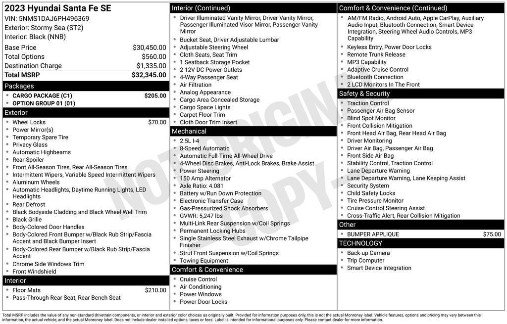 2023 Hyundai Santa Fe SE