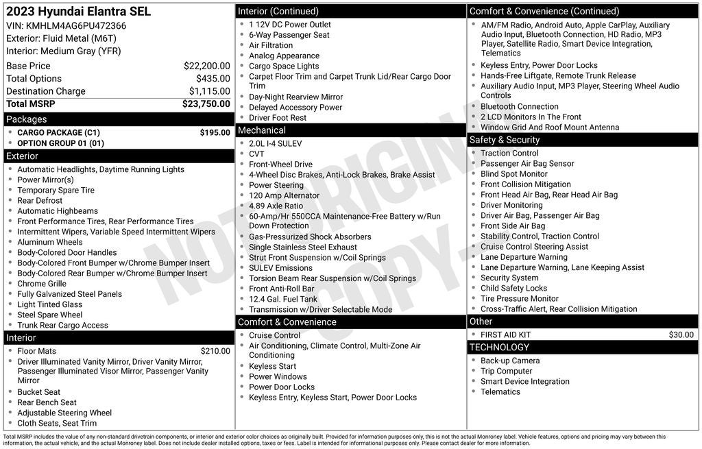 2023 Hyundai Elantra SEL