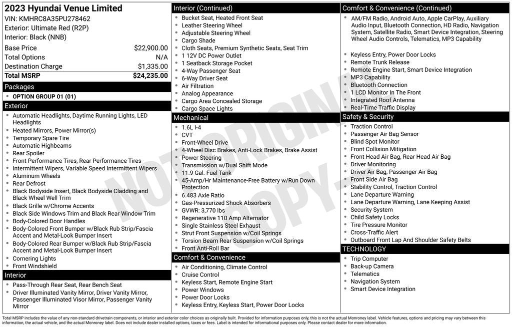 2023 Hyundai Venue Limited