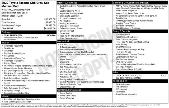 2022 Toyota Tacoma SR5 V6