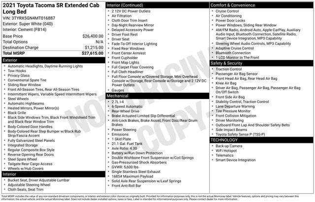 2021 Toyota Tacoma SR